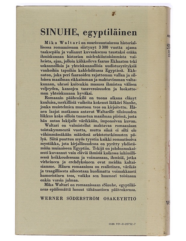 Sinuhe egyptiläinen I-II - Mika Waltari - Romaanit ja novellit - 10105394223 - 2
