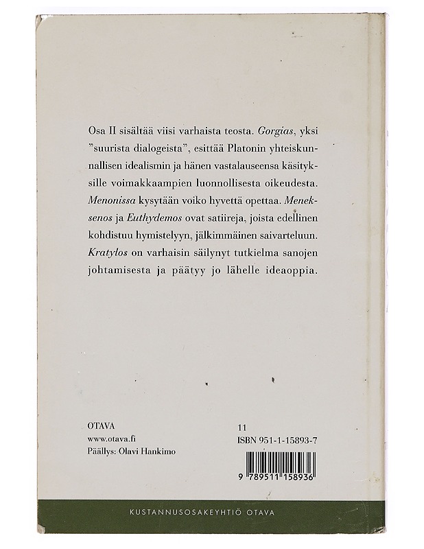 Platon: Teokset II - Romaanit ja novellit - 10105394242 - 1