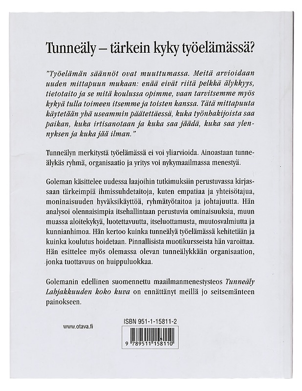 Tunneäly työelämässä - Goleman, Daniel - Tietokirjat ja oppaat - 10105394256 - 1