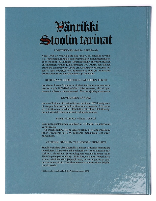 Vänrikki Stoolin tarinat -Johan Ludvig Runeberg - Runot ja näytelmät - 10105394266 - 1
