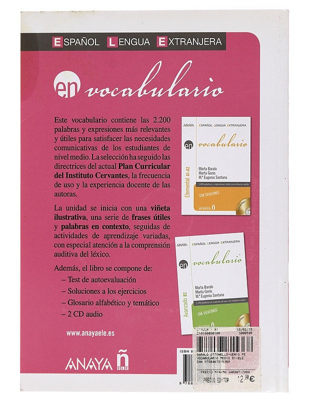 Espanol Lengua Extranjera Vocabulario - Marta Balaro - Tietokirjat ja oppaat - 10105394269 - 1