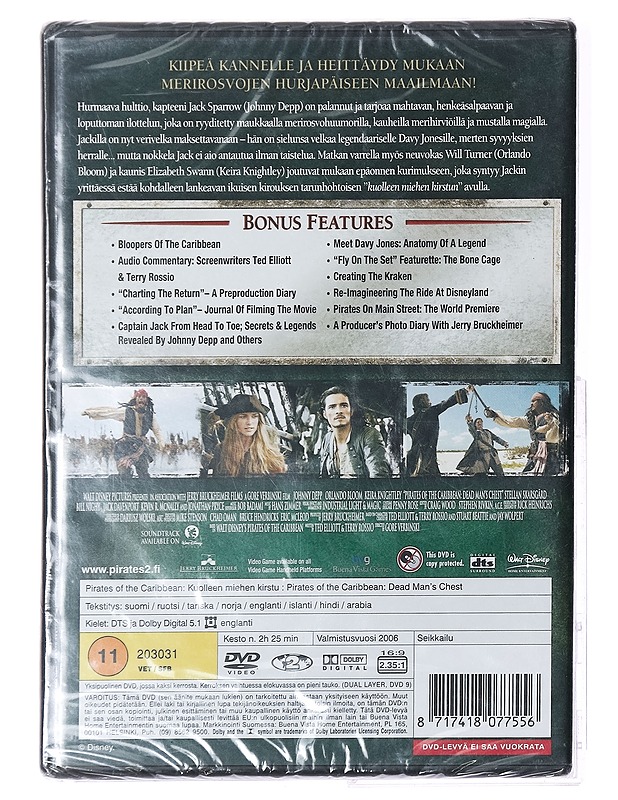 Pirates Of The Carribean: Kuolleen Miehen Kirstu - DVD - DVD-elokuvat - 10105394376 - 1