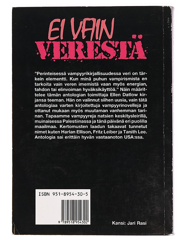 Ei vain verestä : vampyyriantologia - Datlow, Ellen - Romaanit ja novellit - 10105394394 - 1