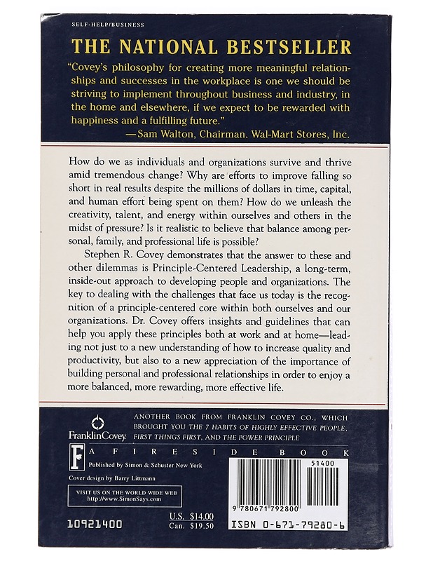 Principle-Centered Leadership - Stephen R. Covey - Tietokirjat - 10105394487 - 1