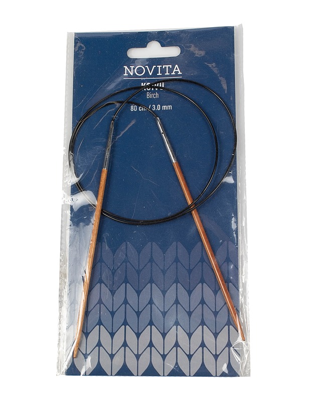NOVITA Koivu pyöröpuikot, 80 cm/3 mm - Käsityö - 10105394600 - 0