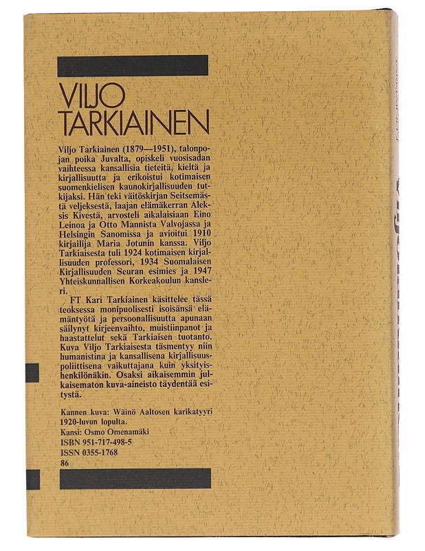 Viljo Tarkiainen : suomalainen humanisti - Kari Tarkiainen - Elämäkerrat ja muistelmat - 10105394668 - 1