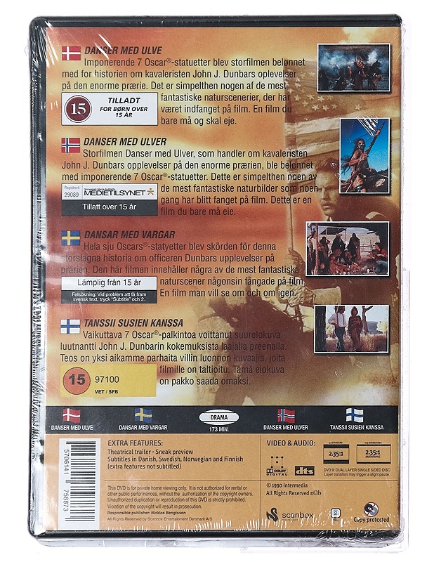 Dances With Wolves - DVD - DVD-elokuvat - 10105394703 - 1