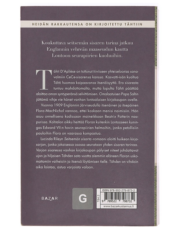 Varjon sisar : tähden tarina - Riley, Lucinda - Romaanit ja novellit - 10105394769 - 1
