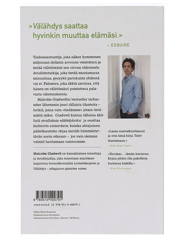 Välähdys : alitajuisen ajattelun voima - Gladwell, Malcolm - Tietokirjat ja oppaat - 10105394882 - 1