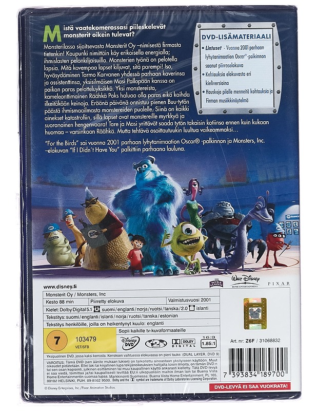 Monsterit oy - DVD - DVD-elokuvat - 10105394886 - 1