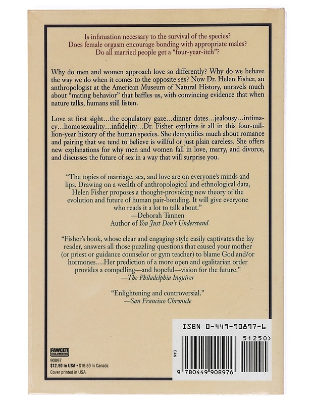 Anatomy of love : a natural history of mating, marriage, and why we stray - Helen Fisher - Tietokirjat ja oppaat - 10105394945 - 1