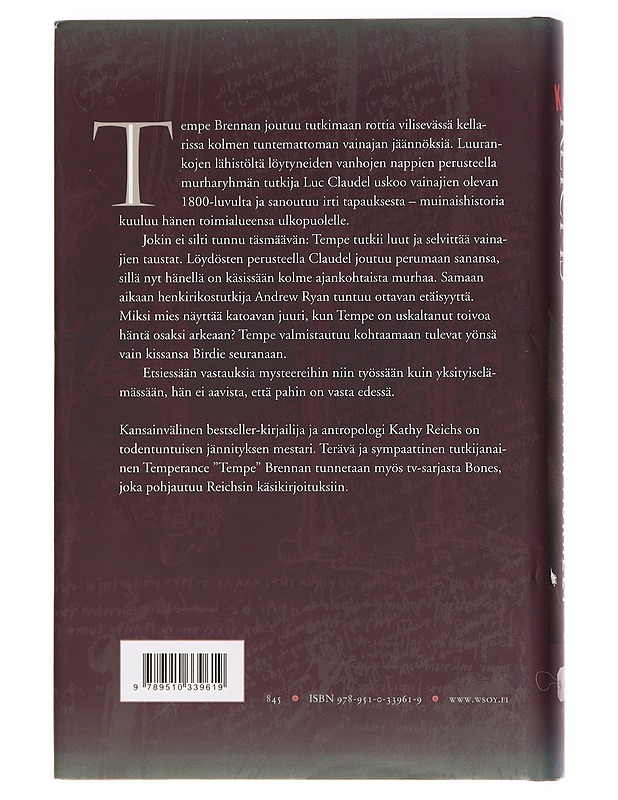 Maanantain murheet - Reichs, Kathy - Jännitys ja dekkarit - 10105394999 - 1