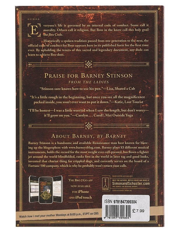The bro code - Barney Stinson, Matt Kuhn - Musiikki- ja elokuvakirjat - 10105395056 - 1