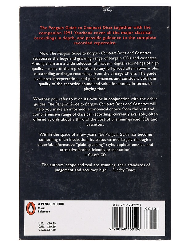 The Penguin guide to bargain compact discs and cassettes - Greenfield, Edward - Tietokirjat ja oppaat - 10105395071 - 1