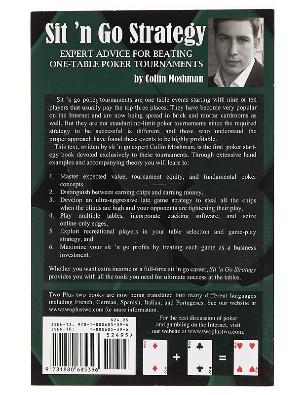 Sit 'n Go Strategy: Expert Advice for Beating One-Table Poker Tournaments -Moshman, Collin - Tietokirjat ja oppaat - 10105395228 - 1