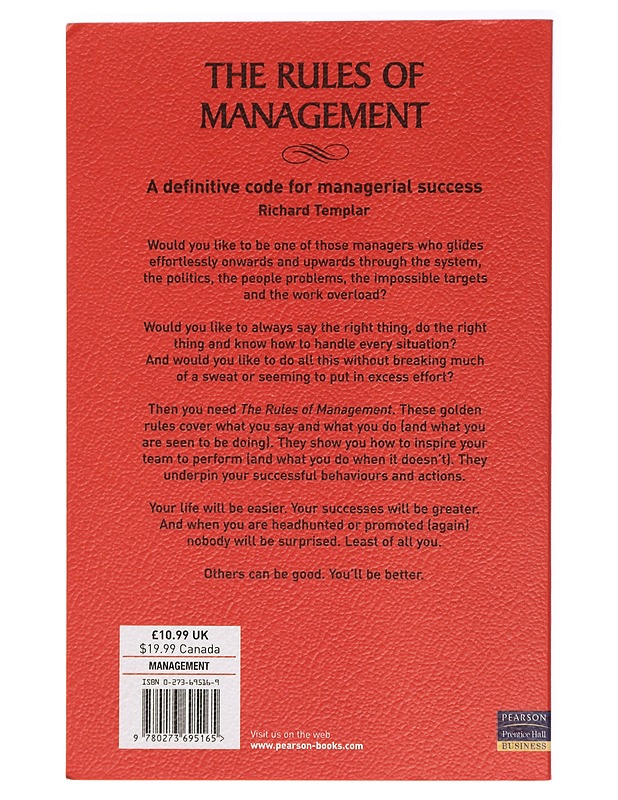 The rules of management : a definitive code for managerial success - Richard Templar - Tietokirjat ja oppaat - 10105395248 - 1
