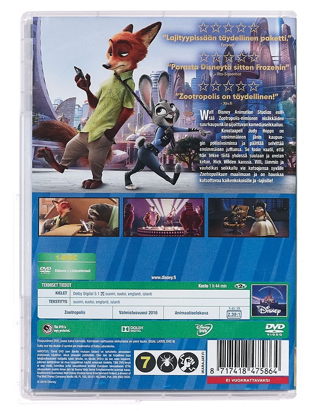 Zootropolis - DVD - DVD-elokuvat - 10105395371 - 1