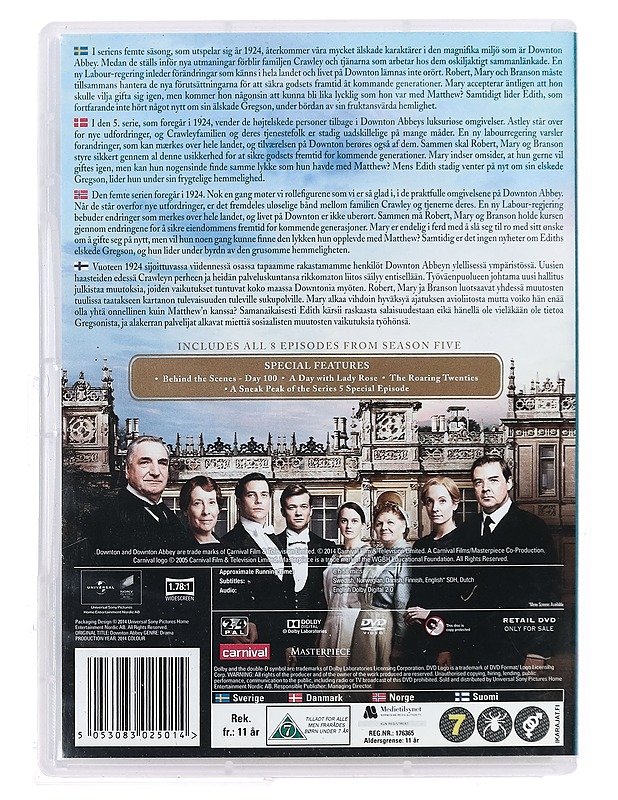 Downton Abbey: Kausi 5 - DVD - DVD-elokuvat - 10105395373 - 1
