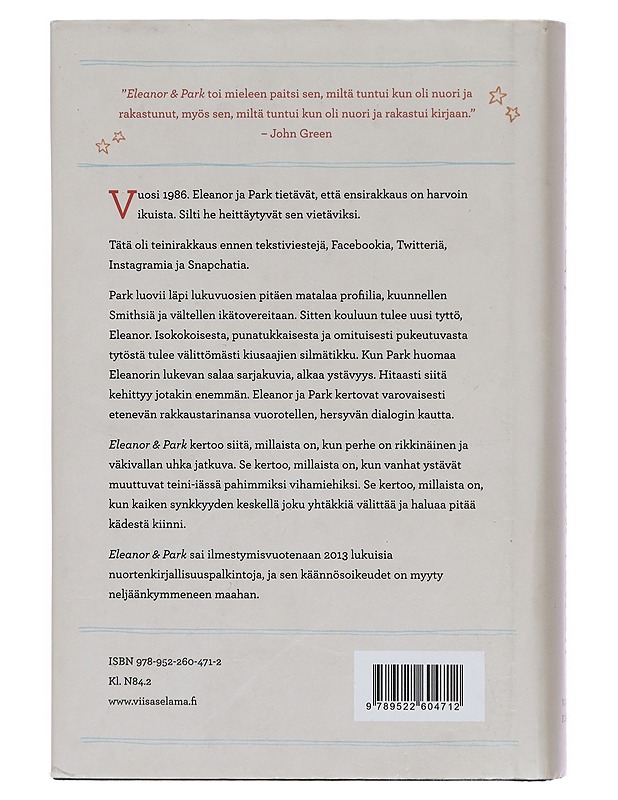 Eleanor & Park - Rowell, Rainbow - Nuorten kirjat - 10105395382 - 1
