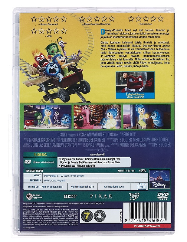 Inside Out - Mielen Sopukoissa - DVD - DVD-elokuvat - 10105395413 - 1