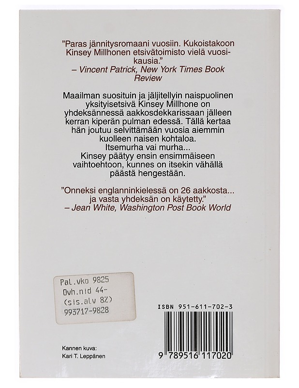 I niin kuin ilkimys - Grafton, Sue - Jännitys ja dekkarit - 10105395486 - 1