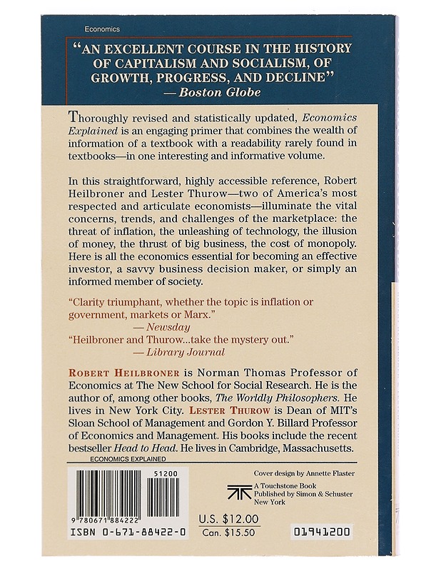 Economics explained - Robert Heilbroner - Tietokirjat ja oppaat - 10105395546 - 1