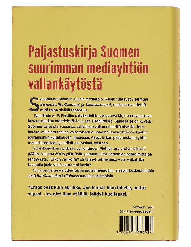 Erkon verikoira : Sanomatalon salaiset päiväkirjat - A.-P. Pietilä - Elämäkerrat ja muistelmat - 10105395601 - 1