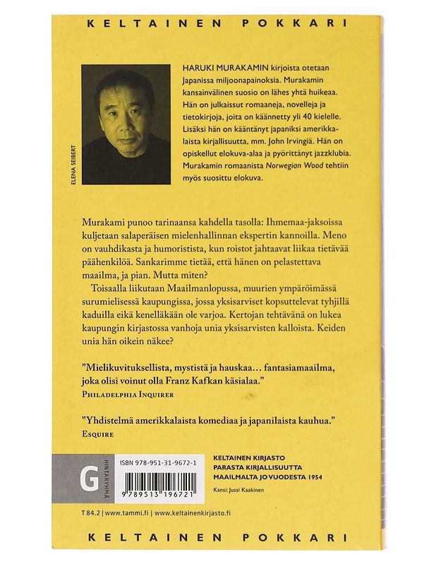Maailmanloppu ja ihmemaa - Murakami, Haruki - Romaanit ja novellit - 10105395756 - 1