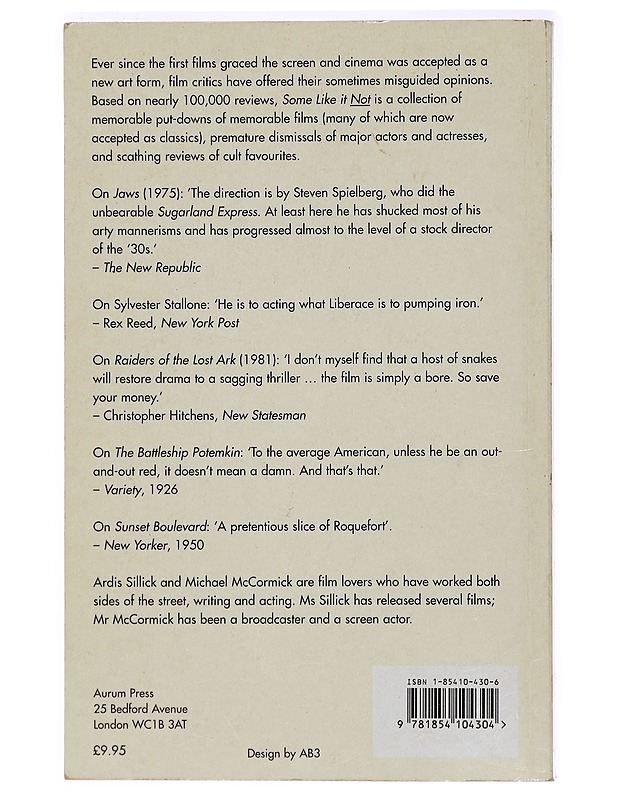 Some Like It Not : bad reviews of great movies - Ardis Sillick - Historiakirjat - 10105395787 - 1
