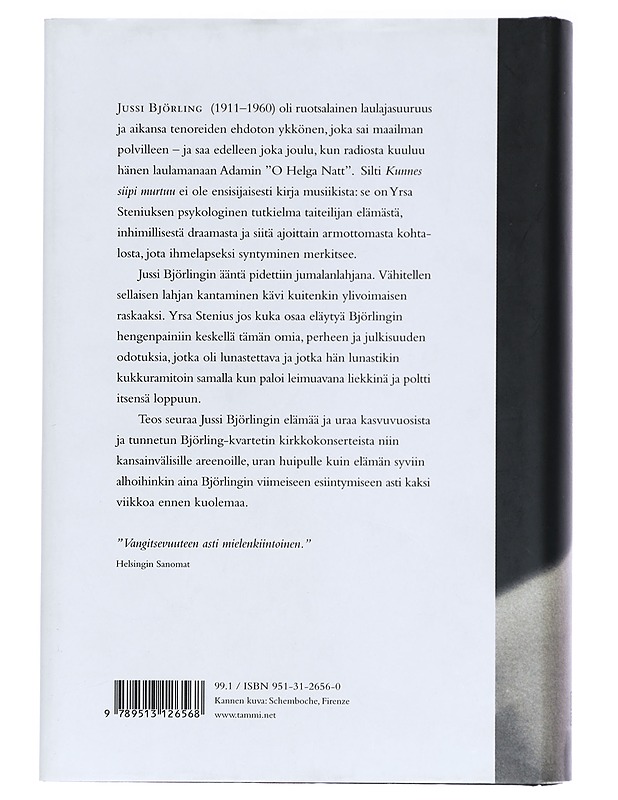 Kunnes siipi murtuu : Jussi Björlingin taru - Stenius, Yrsa - Elämäkerrat ja muistelmat - 10105395886 - 1