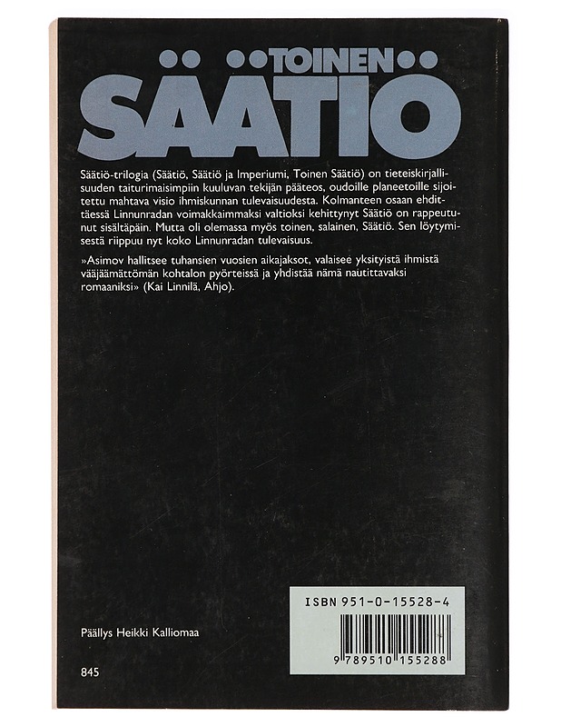 Toinen säätiö - Asimov, Isaac - Fantasia- ja scifi - 10105396046 - 1