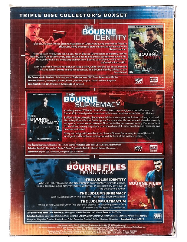 The Bourne trilogia - DVD - DVD-elokuvat - 10105396048 - 1