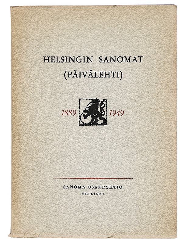 Helsingin Sanomat (Päivälehti) 1889-1949 - Historiakirjat - 10105396085 - 0