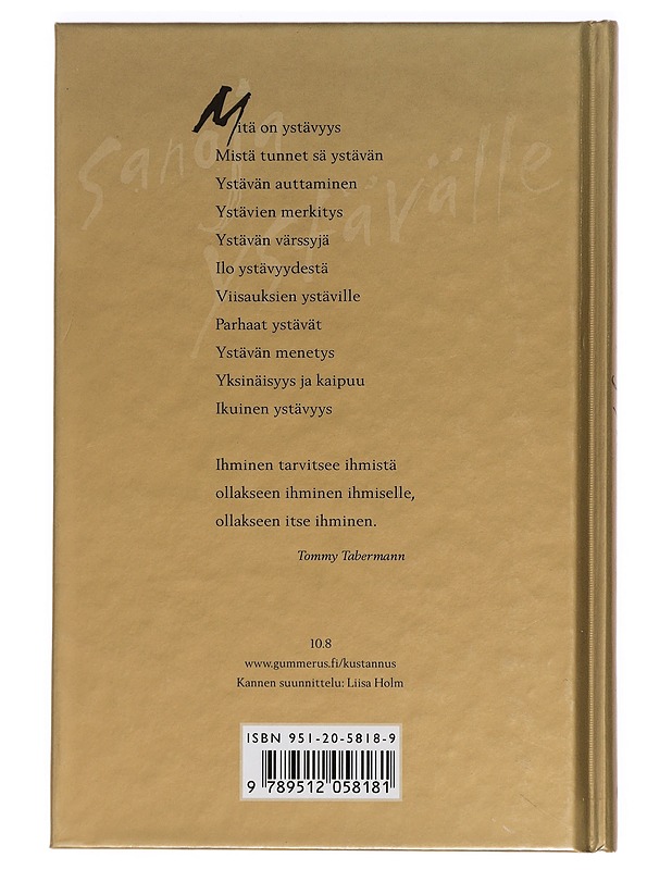 Sanoja ystävälle - Arto Manninen - Kaunokirjallisuus - 10105396189 - 1