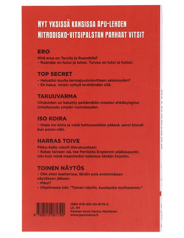 Nitrodisko : parhaat vitsit - Marttinen, Hannu - Harrastekirjat - 10105396233 - 1