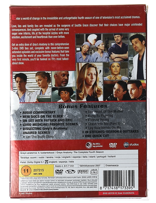 Greyn Anatomia: kausi 4 - DVD - DVD-elokuvat - 10105396234 - 1