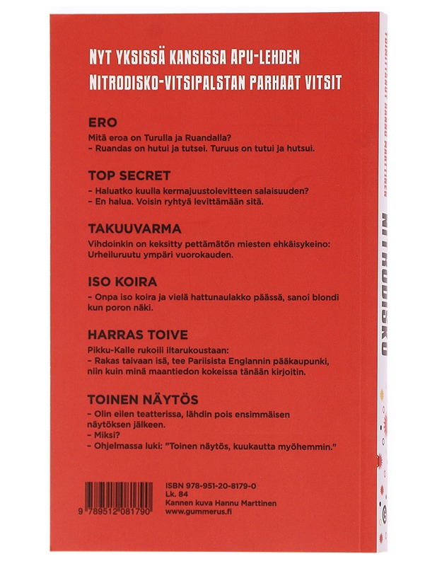 Nitrodisko : parhaat vitsit - Marttinen, Hannu - Harrastekirjat - 10105396235 - 1