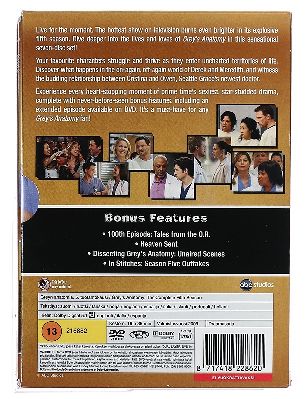 Greyn Anatomia: Kausi 5 - DVD - DVD-elokuvat - 10105396245 - 1