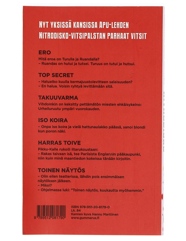 Nitrodisko : parhaat vitsit - Marttinen, Hannu - Harrastekirjat - 10105396236 - 1