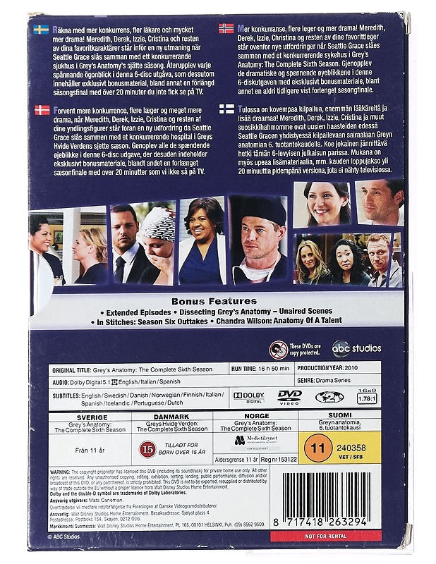 Greyn anatomia, 6. tuotantokausi - DVD - DVD-elokuvat - 10105396251 - 1