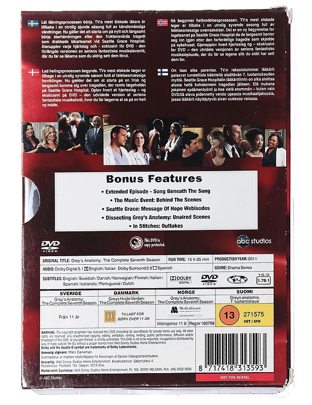 Greyn Anatomia: Kausi 7 - DVD - DVD-elokuvat - 10105396255 - 1