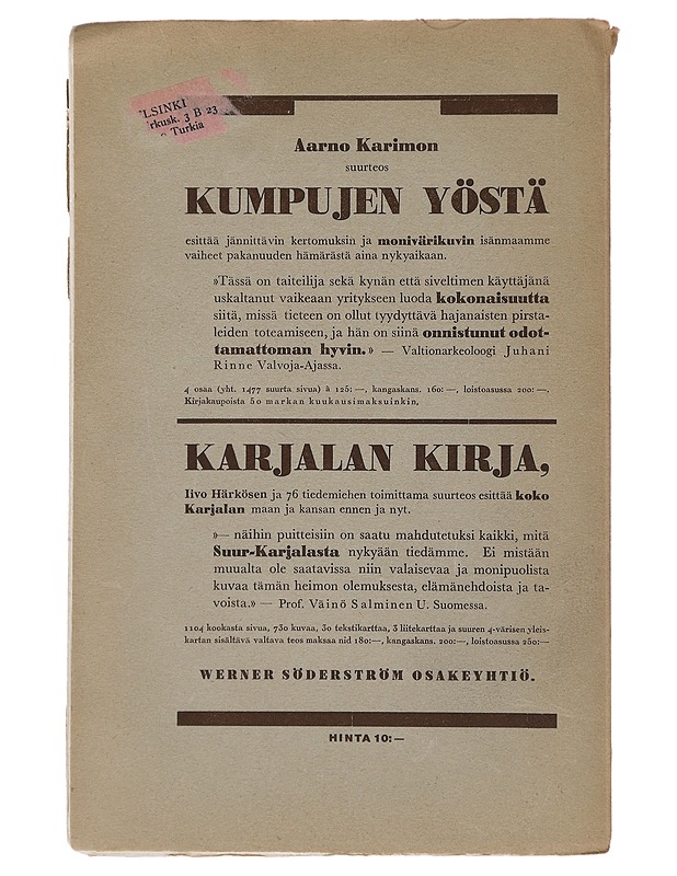 Valvoja-aika : No.1 ; 1933 - Lehdet - 10105396273 - 1