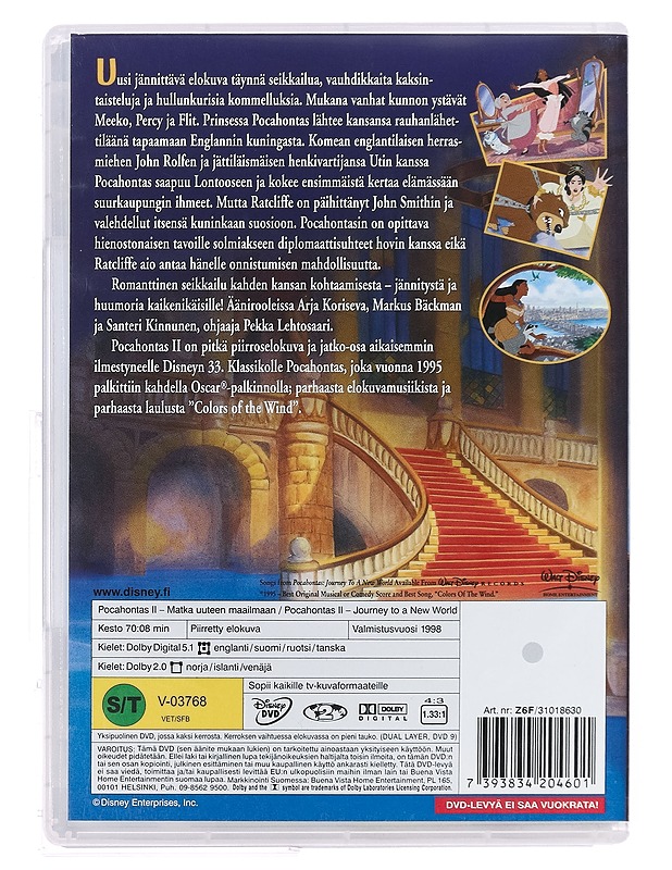 Pocahontas 2: Matka Uuteen Maailmaan - DVD - DVD-elokuvat - 10105396361 - 1