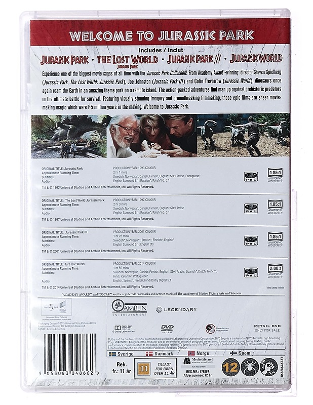 Jurassic Park Collection - DVD - DVD-elokuvat - 10105396395 - 1