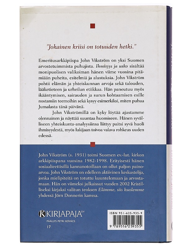 Ihmisyys ja usko - John Vikström - Tietokirjat ja oppaat - 10105396492 - 1