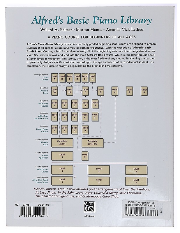 Alfred's Basic Piano Adult Lesson 1 - Palmer, Willard A. - Musiikki- ja elokuvakirjat - 10105396601 - 1