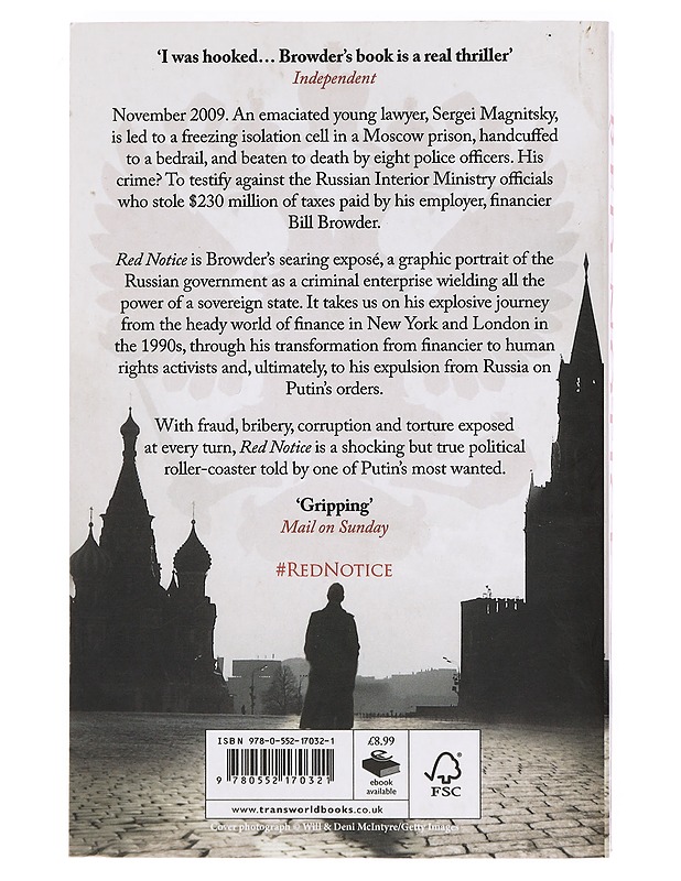 Red notice: how I became Putin's No.1 enemy - Bill Browder - Elämäkerrat ja muistelmat - 10105396715 - 1