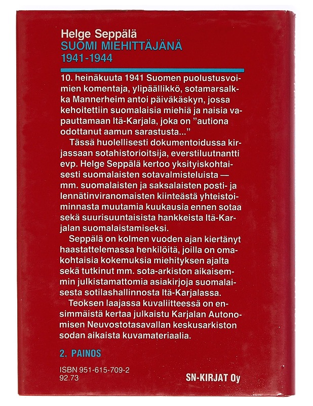 Suomi miehittäjänä 1941-1944 - Seppälä, Helge - Historiakirjat - 10105396761 - 1