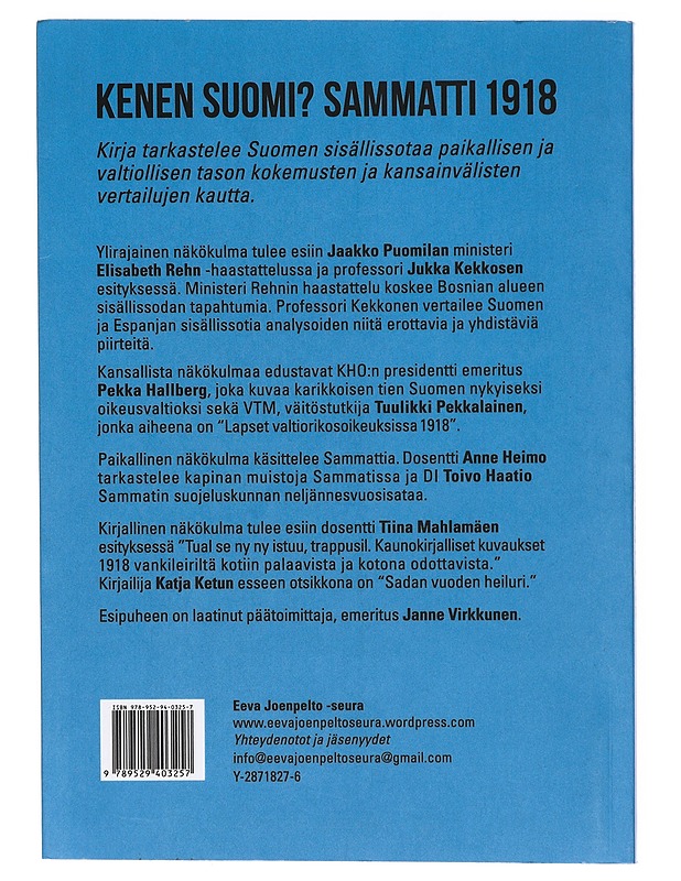 Kenen Suomi? : Sammatti 1918 - Uittamo, Pentti - Historiakirjat - 10105396810 - 1