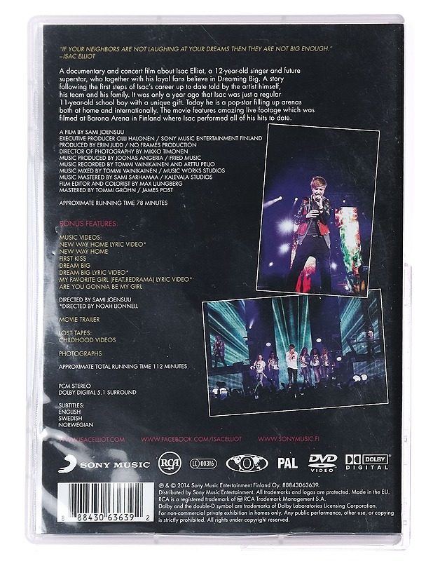 Isac Elliot: Dream Big: The Movie - DVD - DVD-elokuvat - 10105396836 - 1